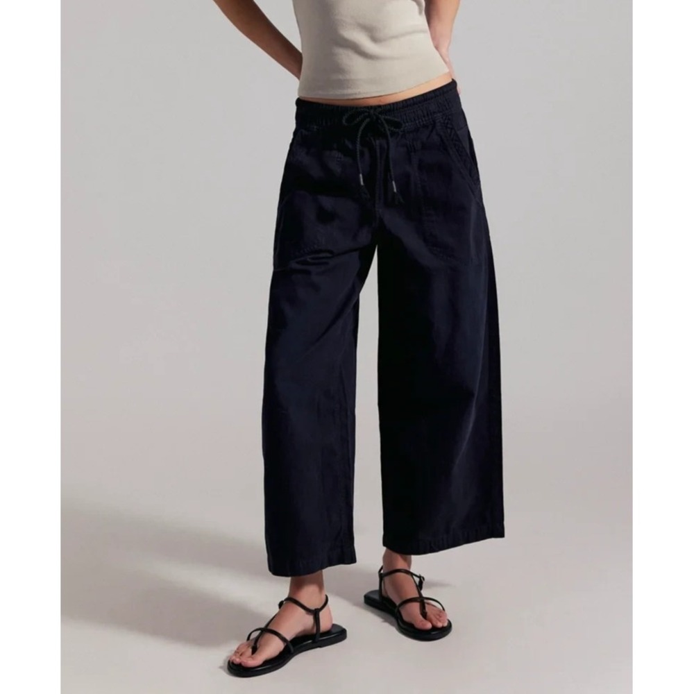 Free People Pants Womens Black Cotton Oversize Size Medium